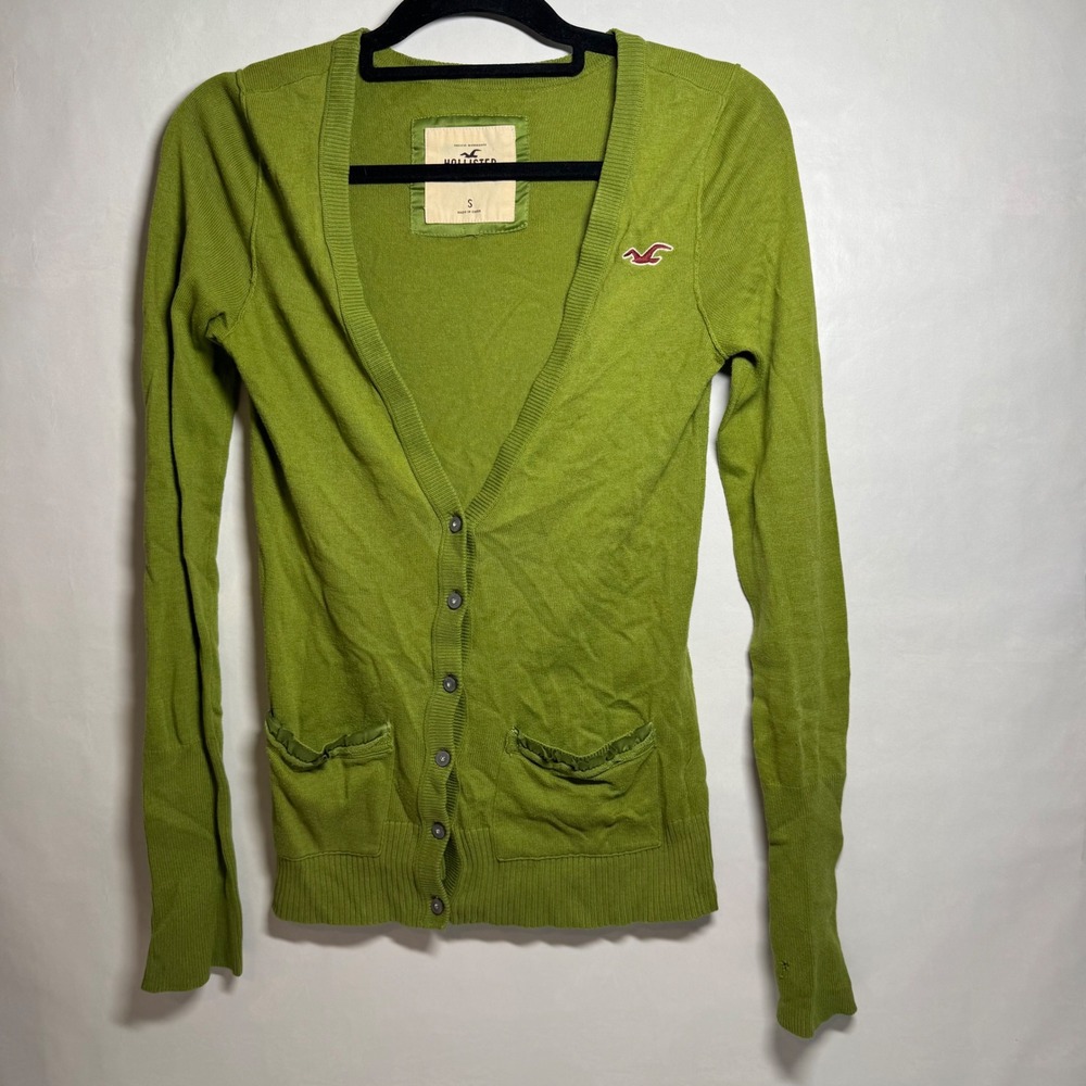 Y2K Grail RARE Hollister Mallcore Green Preppy‎ Cardigan Bella Swan Twilight S